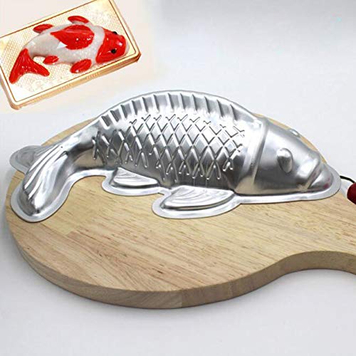 Fish-Shaped Cake, Koi Fish Cake Mold, 3D Aluminum Alloy Cake Mold (9 Inches)