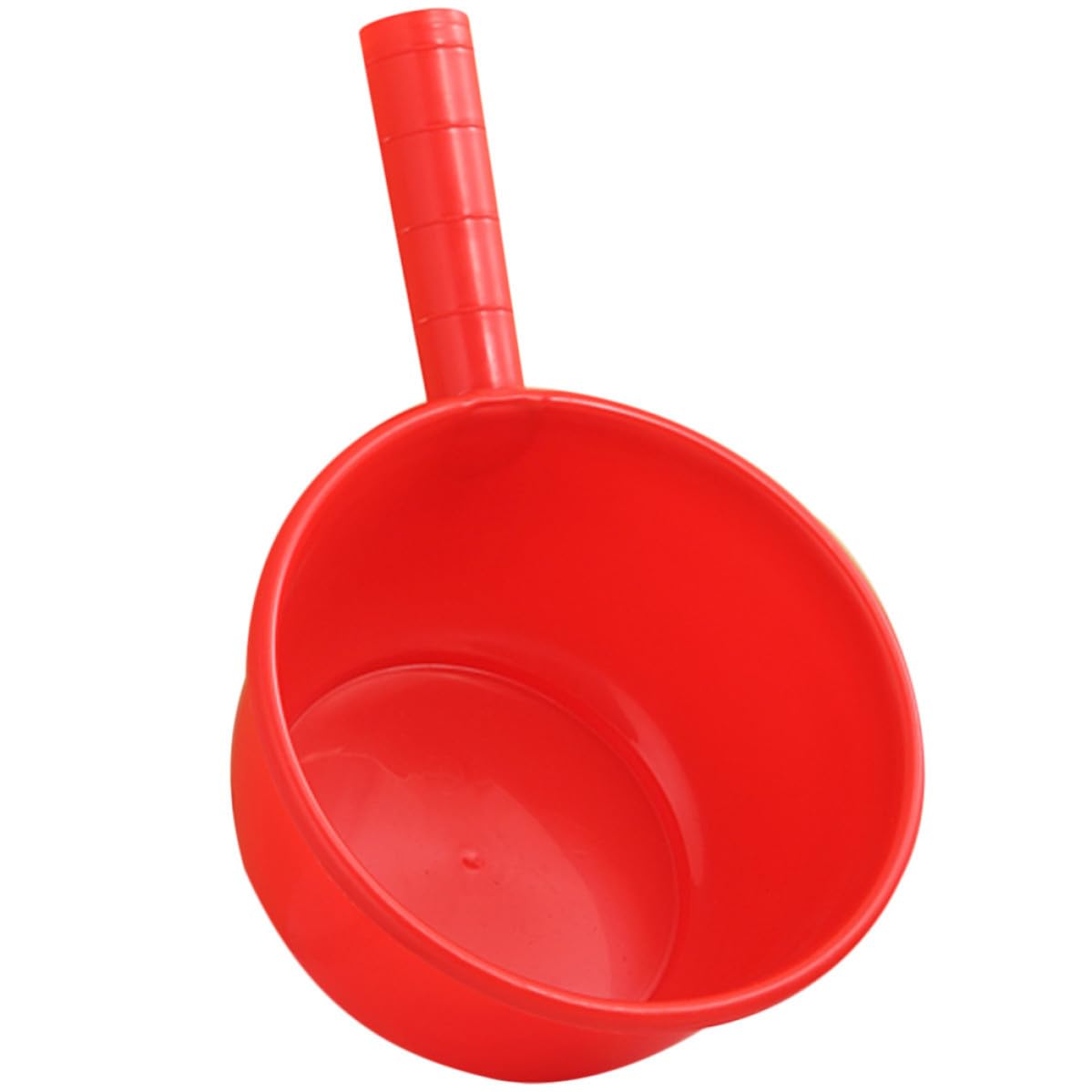 Red Plastic Household Water Ladle with Ergonomic Non Slip Grip
