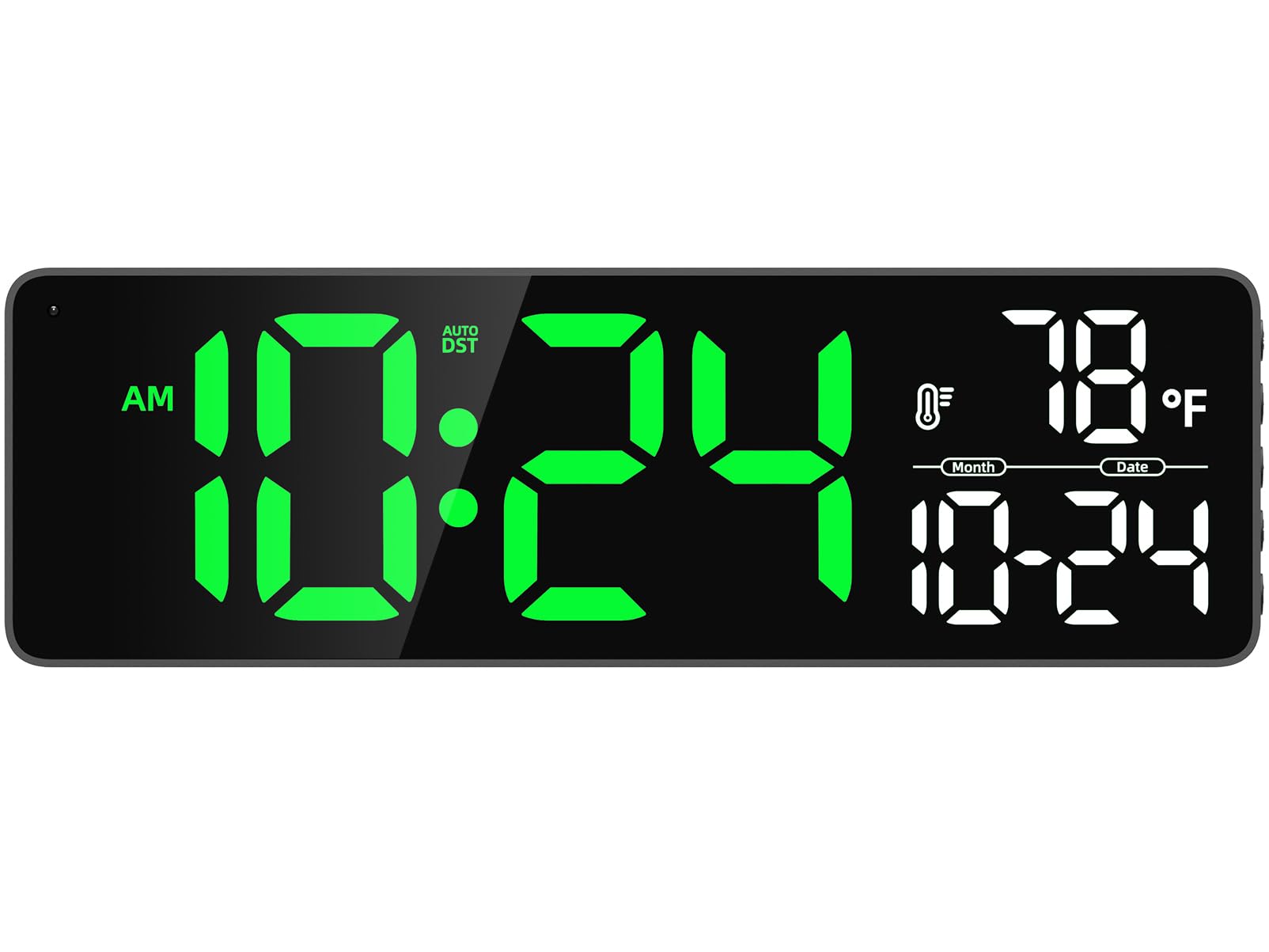 Xuanzit Big Digital Wall Clock With Date, Temperature, Auto-Brightness, Auto-Dst | Big Digital Clock For Bedroom, Desk, Classroo