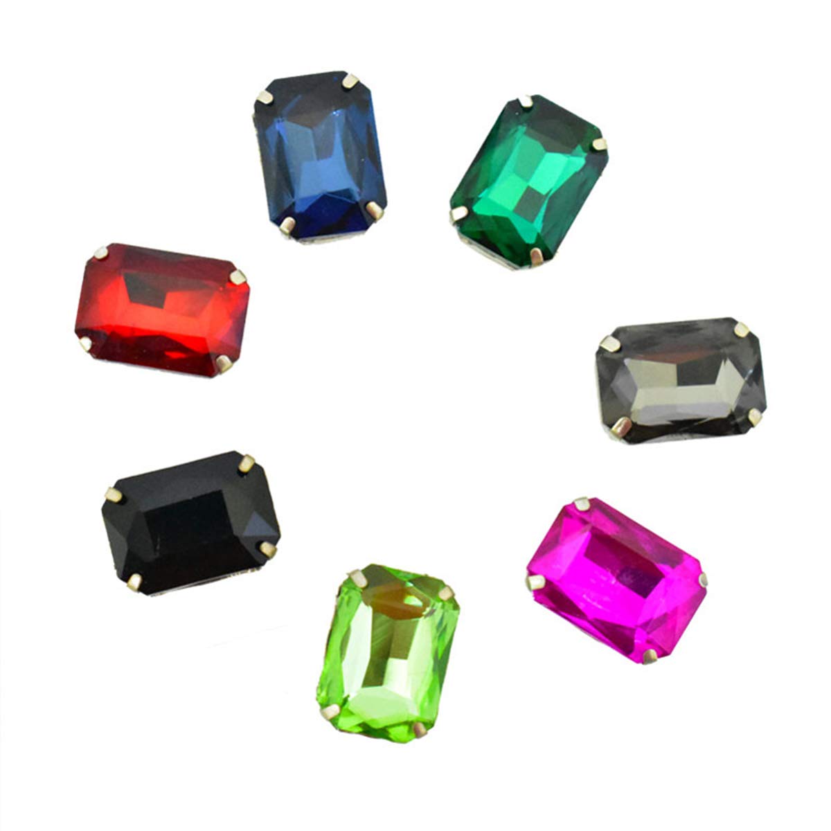 Embroiderymaterial Jewellery Making Sew On Glass Crystal Stone Pack Of 7 Pieces