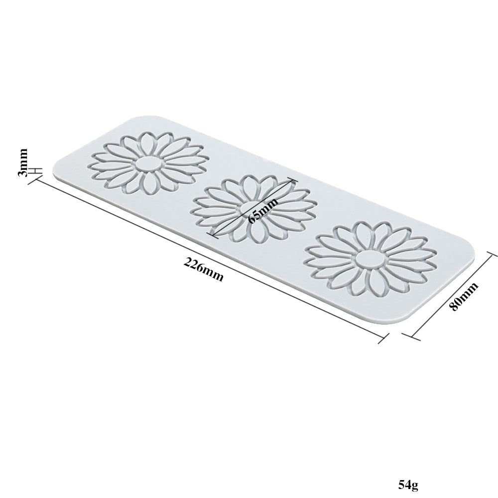 Tuke 3D Leaves Silicone Molds Flower Cake Fondant Mat Bee Leaf Pastry Moulds Rose Impression Chocolate Hollow Lace Mold (Sunflow