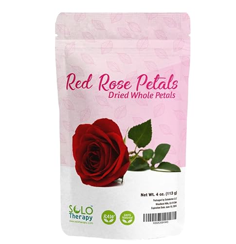 Red Rose Petals 4 oz  Dried Rose Petals  Rose Tea  P?talos de Rosas Rojas  Cosmetics  Food Grade  Food Decorating  Product From Egypt  Packaged in the USA