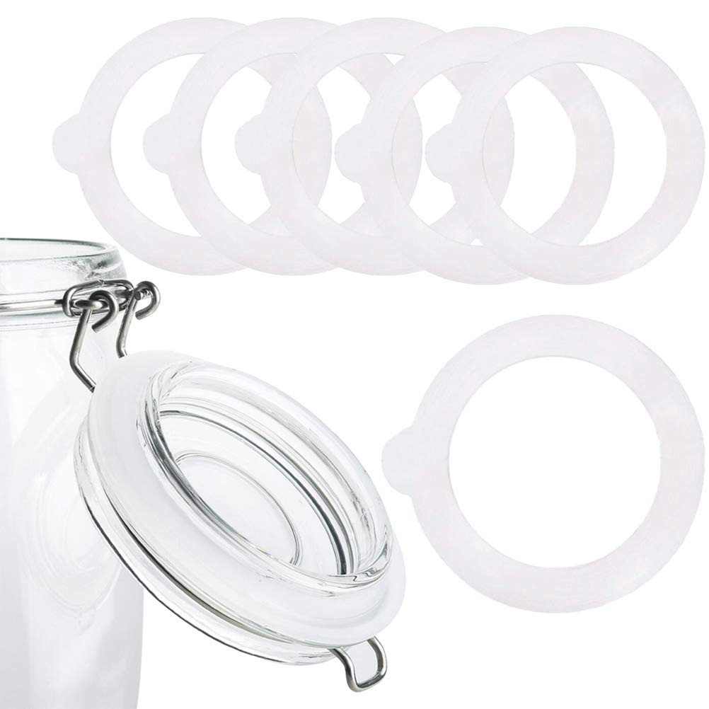 Upstore 6 Pcs 3.75 Inches White Replacement Silicone Seals Airtight Silicone Jar Gaskets Sealing Rings Rubber Gasket Canning Rin
