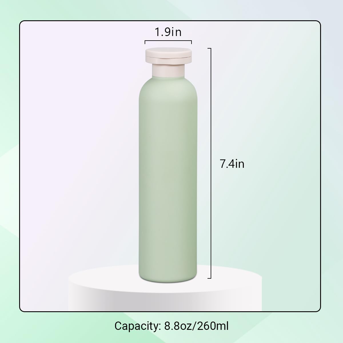 Umetass Travel Shampoo Bottle, Empty Plastic Squeeze Bottles 8.8Oz With Flip Cap, Lotion Container For Toiletries Travel Size Sh