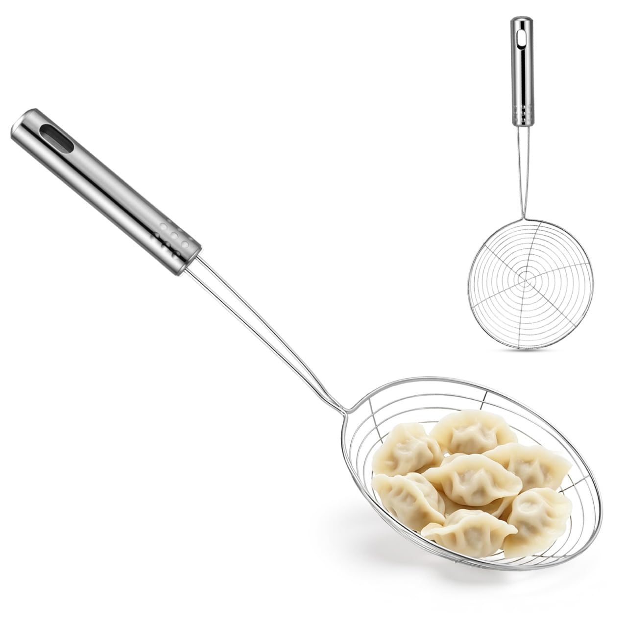 Cabilock Spider Strainer for Kitchen Stainless Steel Skimmer Basket Spider Strainer Skimmer Ladle Cooking Utensil