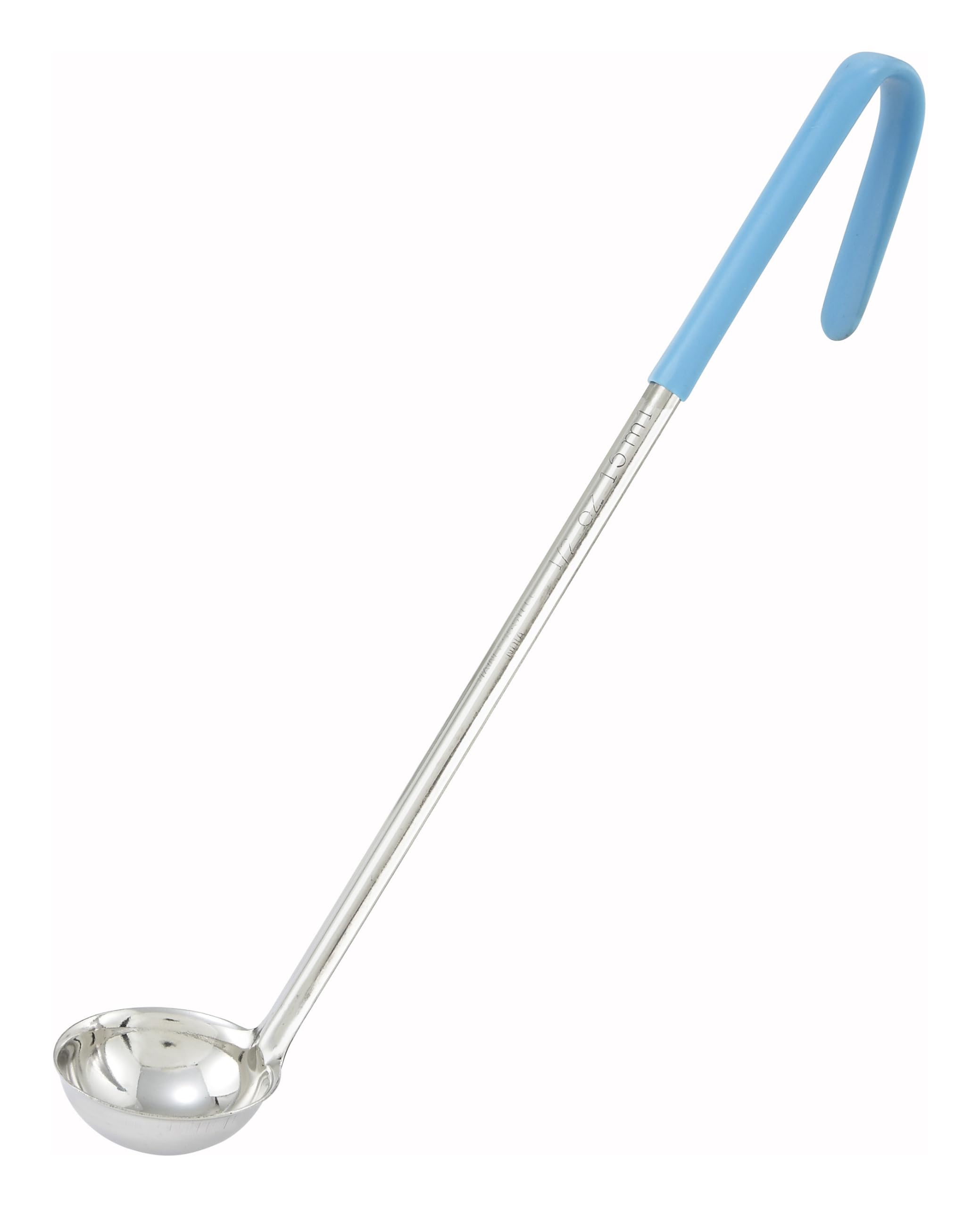 Winco Stainless Steel Ladle With Teal Handle, 1/2-Ounce
