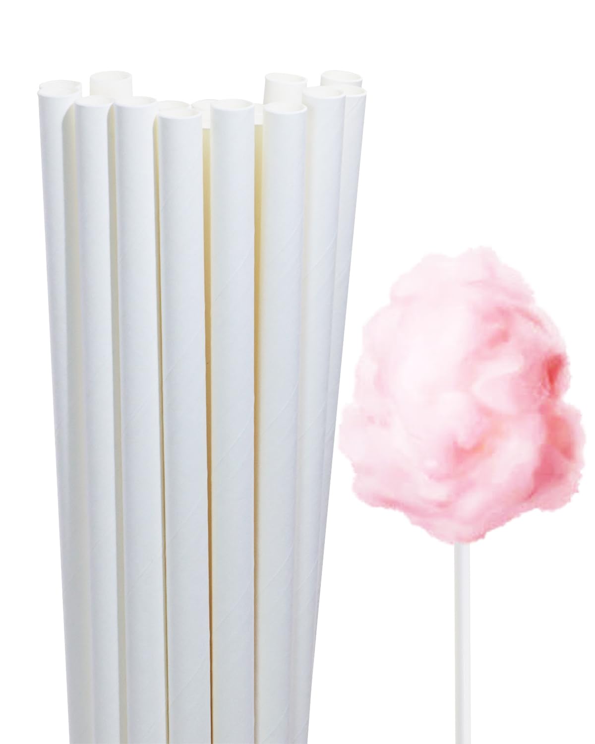 Cotton Candy Cones Penta Angel 24Pcs 11.8'' Cotton Candy Holder Stick Paper Straw Cones For Birthday Wedding Party Candy Making