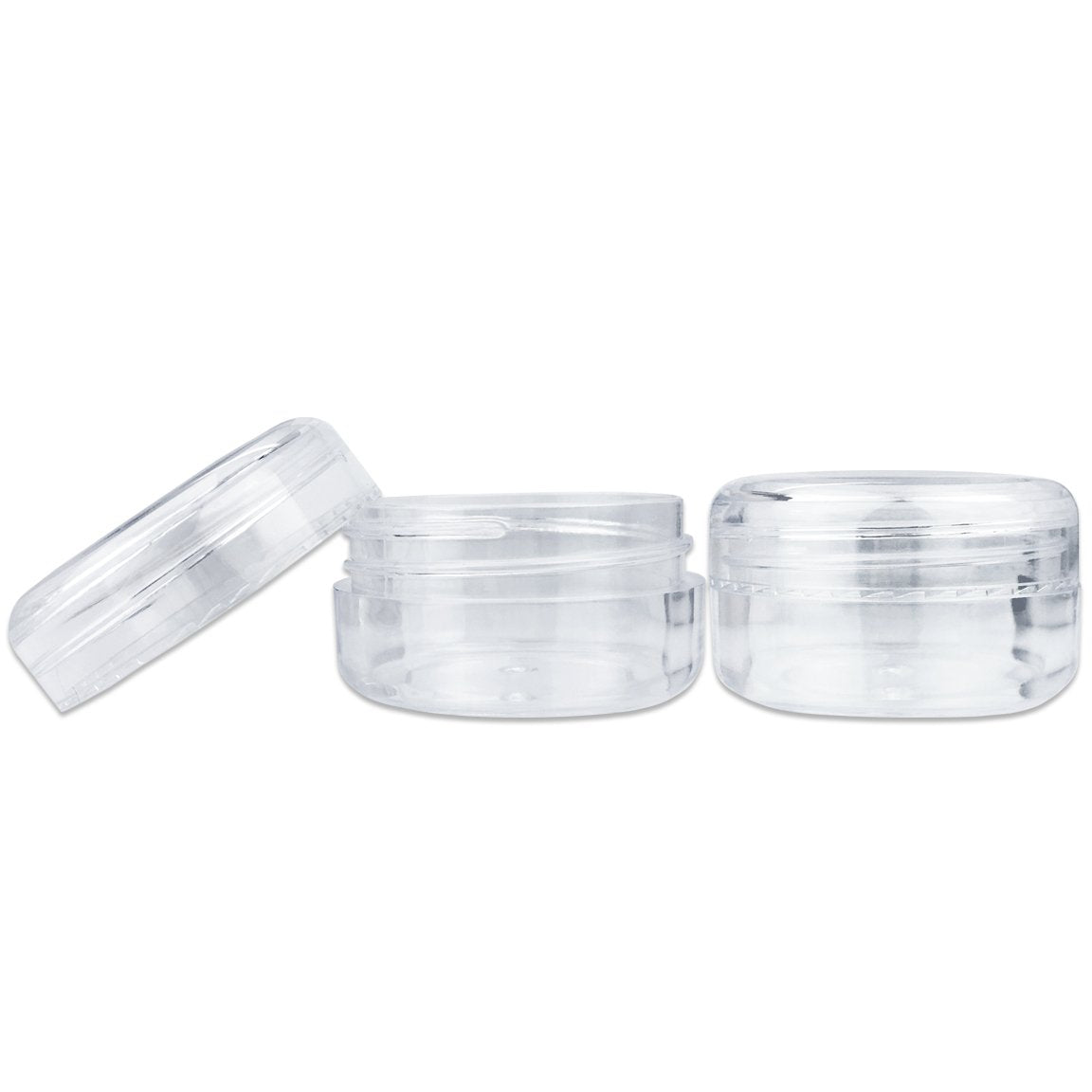 (Quantity: 12 Pieces) Beauticom 15G/15Ml (0.5Oz) Round Clear Jars With Screw Cap Lid For Powdered Eyeshadow, Mineralized Makeup,