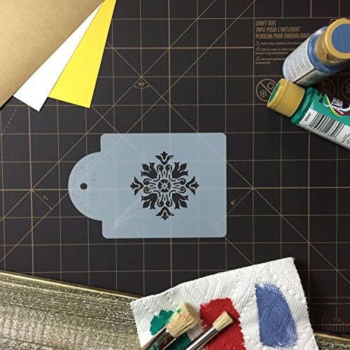 Designer Stencils Single Rosette Medallion Cake Stencil, Beige/Semi-Transparent