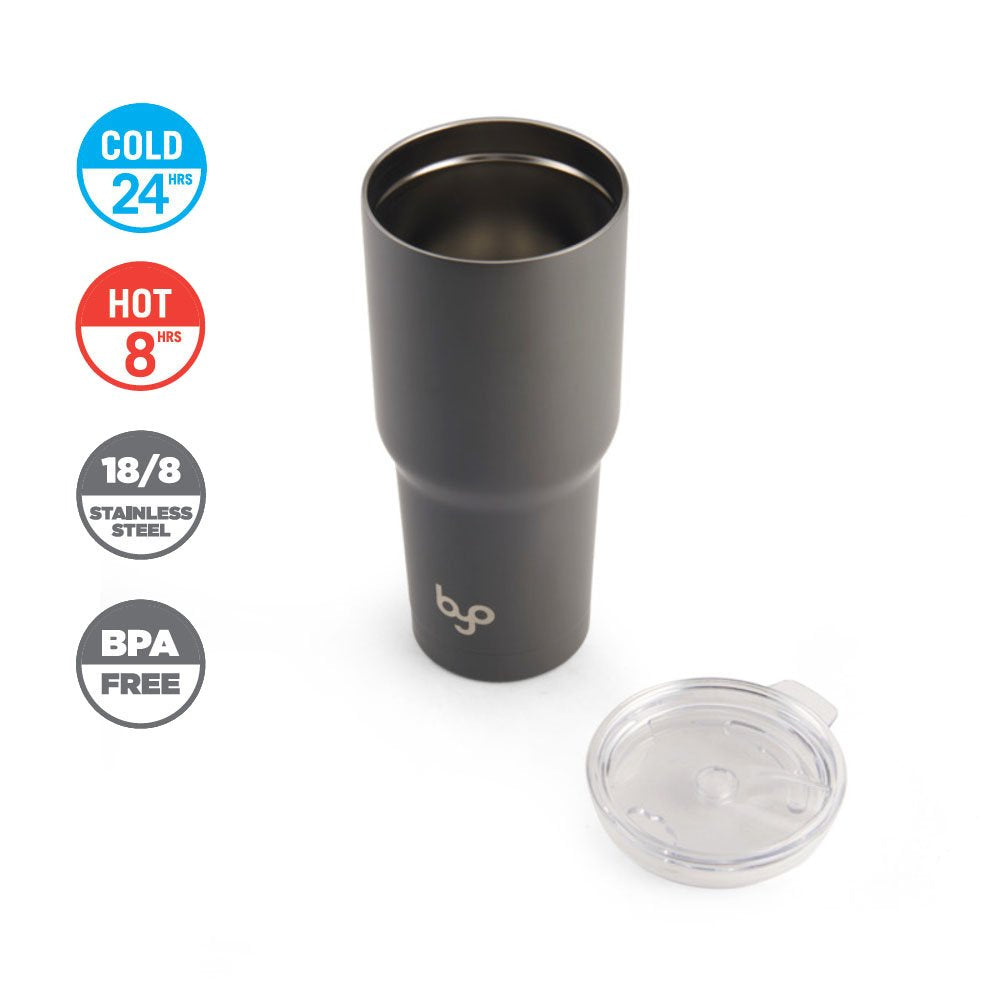 Byo By Built 30 Ounce Double Walled Stainless Steel Tumbler Metallic Charcoal 5211323