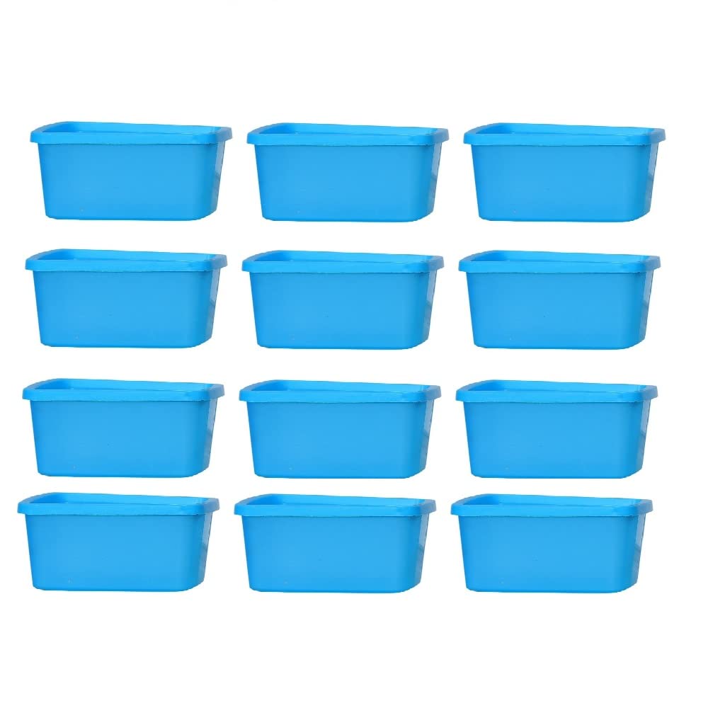 NtStar Sturdy Food Grade Plastic Containers 200Ml,Set Of 12 (Blue)