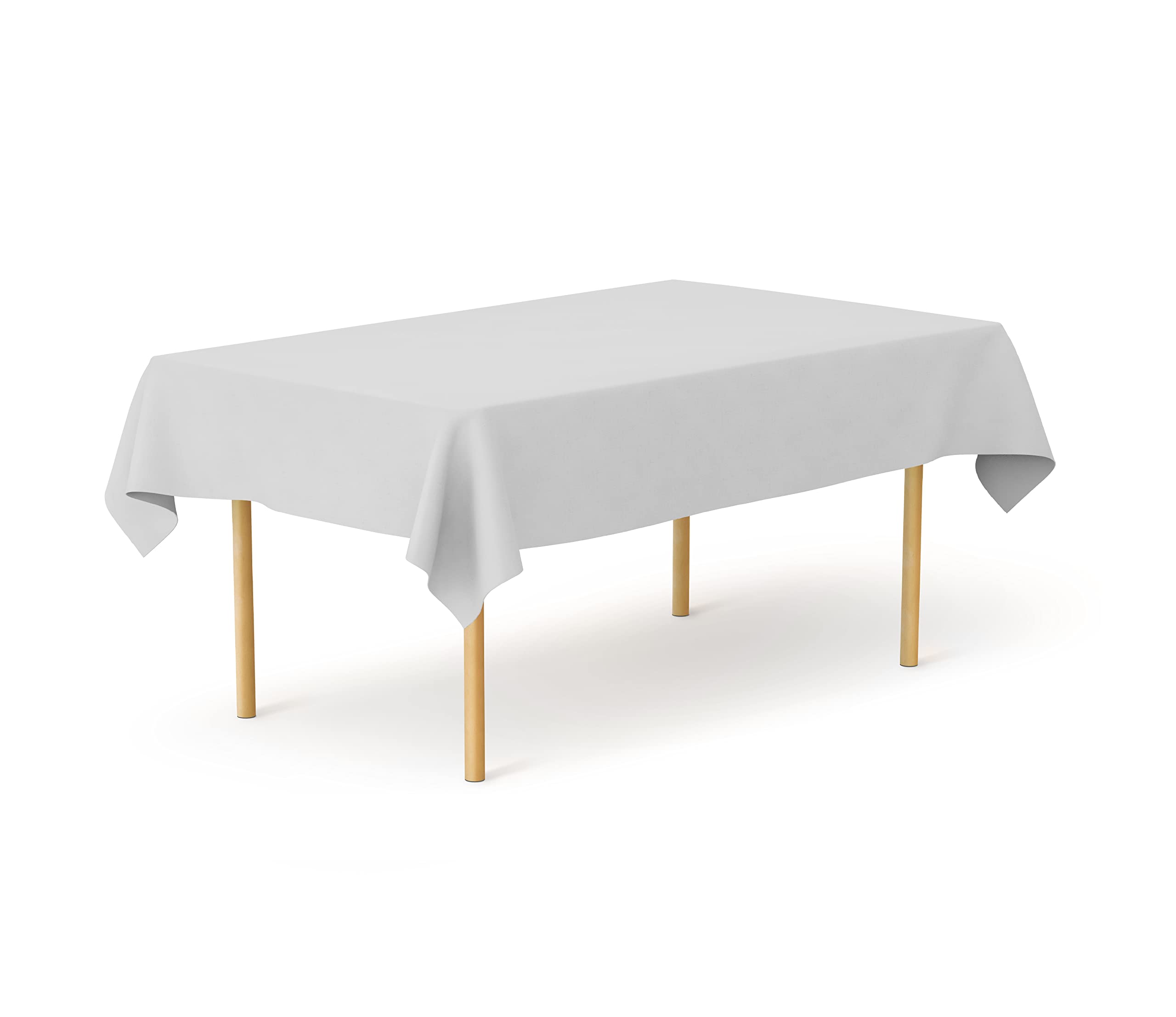 Pomp Silver 60 X 126 Premium Polyester Tablecloth  Wrinkle + Stain Resistant Easy Care Fabric  Fits 6Ft Rectangle Table
