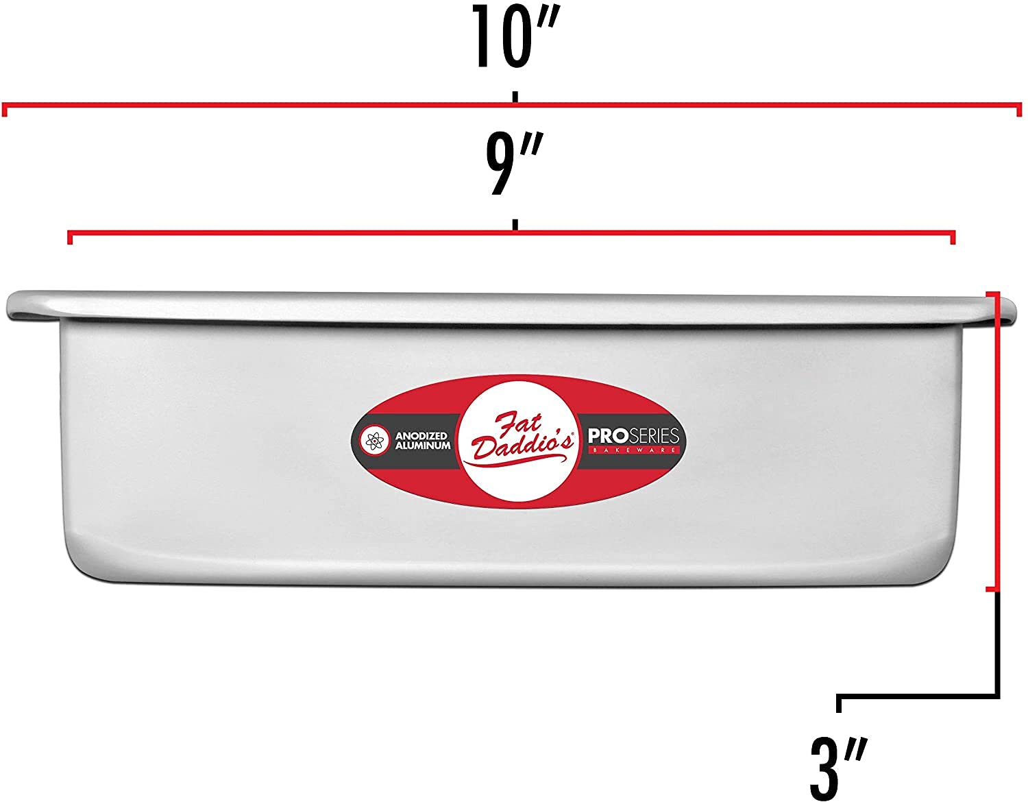 Lumintrailx Fat Daddios Square Cake Pan, 9 X 3 Inch, Silver, With A Lumintrail Measuring Spoon Set ,(Psq-993)