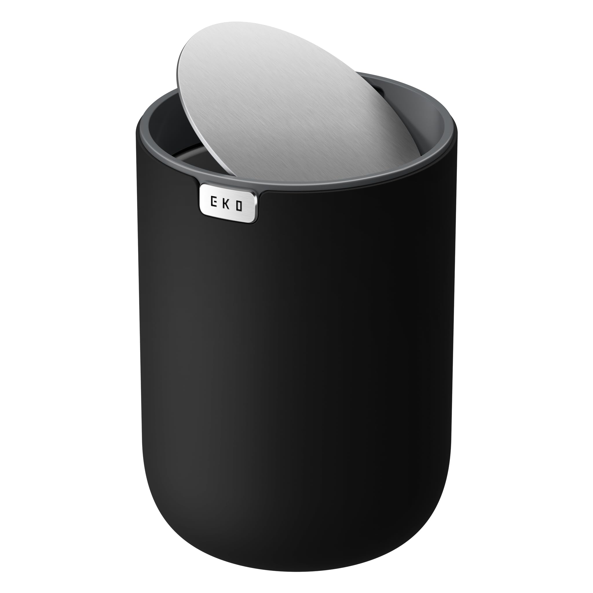 EKO Fandy 0.58 Gal/2.2L Mini Trash Can with Lid, Swing-Top Desktop Trash Can for Bathroom, Countertop, Vanity, Desk or Office, S