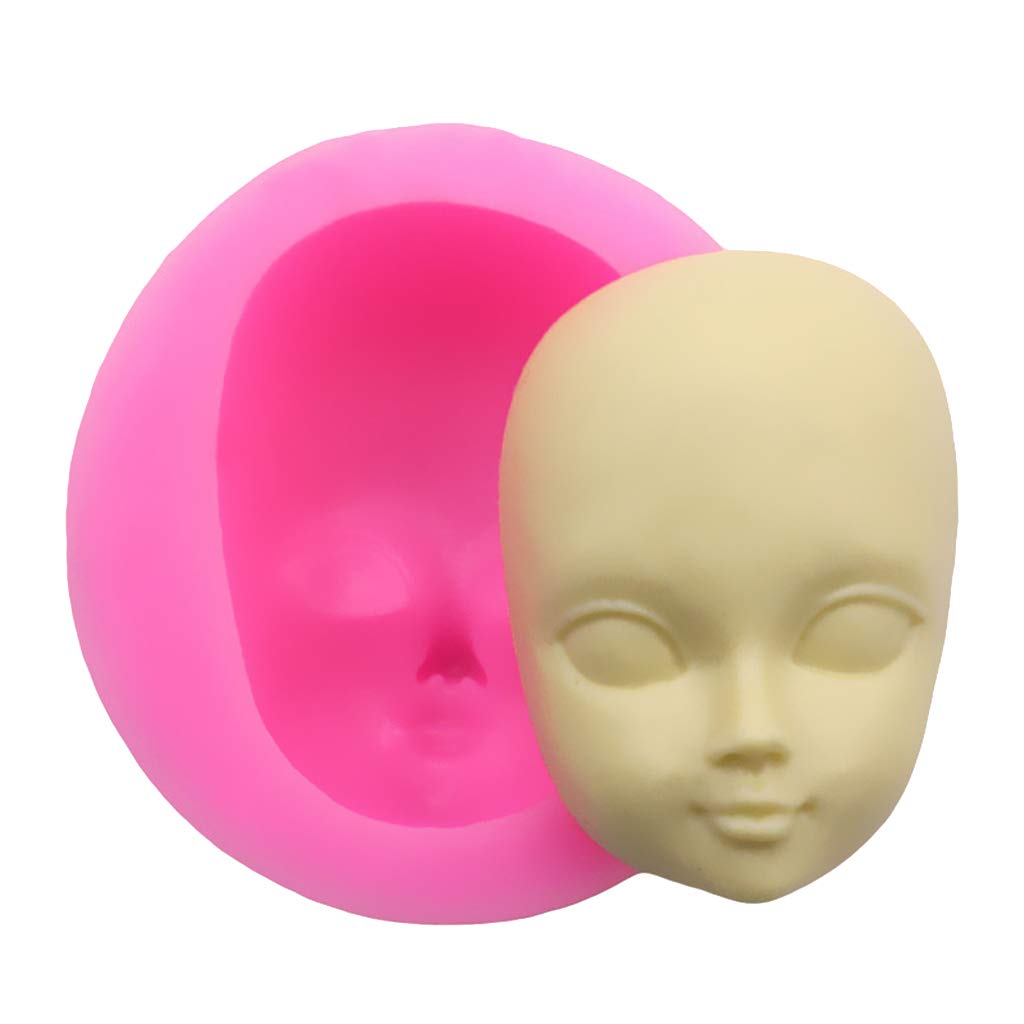 Silicone Fondant Mold, Food Grade Silicone 3D Baby Face Girl For Head Shape Diy Chocolate Mold Diy Cake Decoration