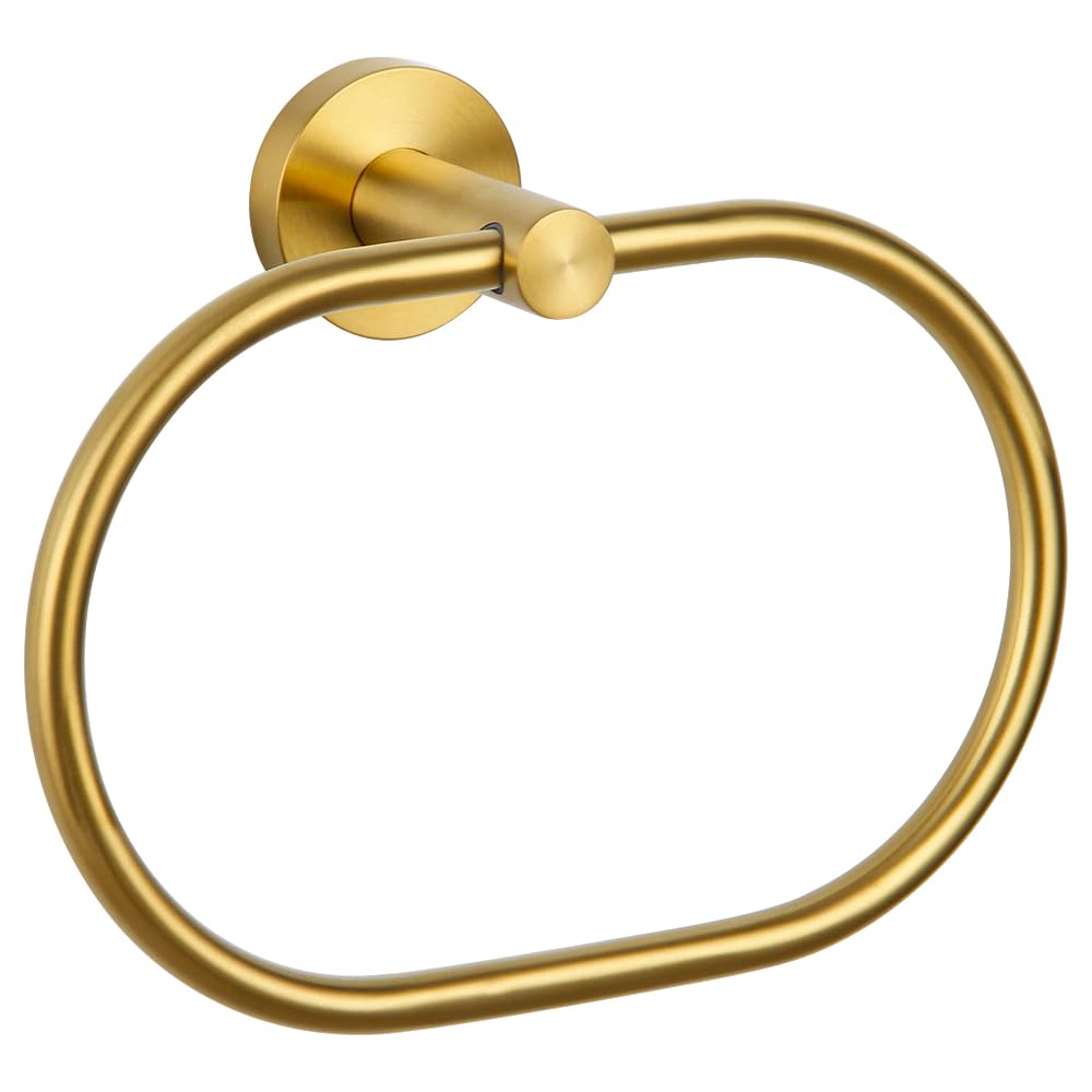 Bath Towel Ring Brushed Gold, Aplusee 304 Stainless Steel Swivel Hand Towel Holder Dry Rack Near The Sink, Modern Bathroom Acces