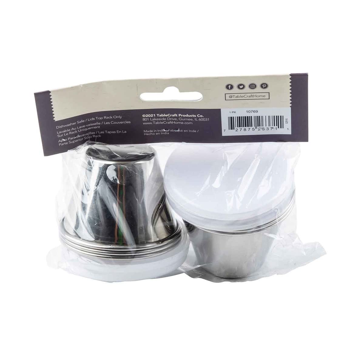 Tablecraft Round Ramekins With Lids 3 Oz - Ounces Clear, Pack Of 6 With Clear Lids