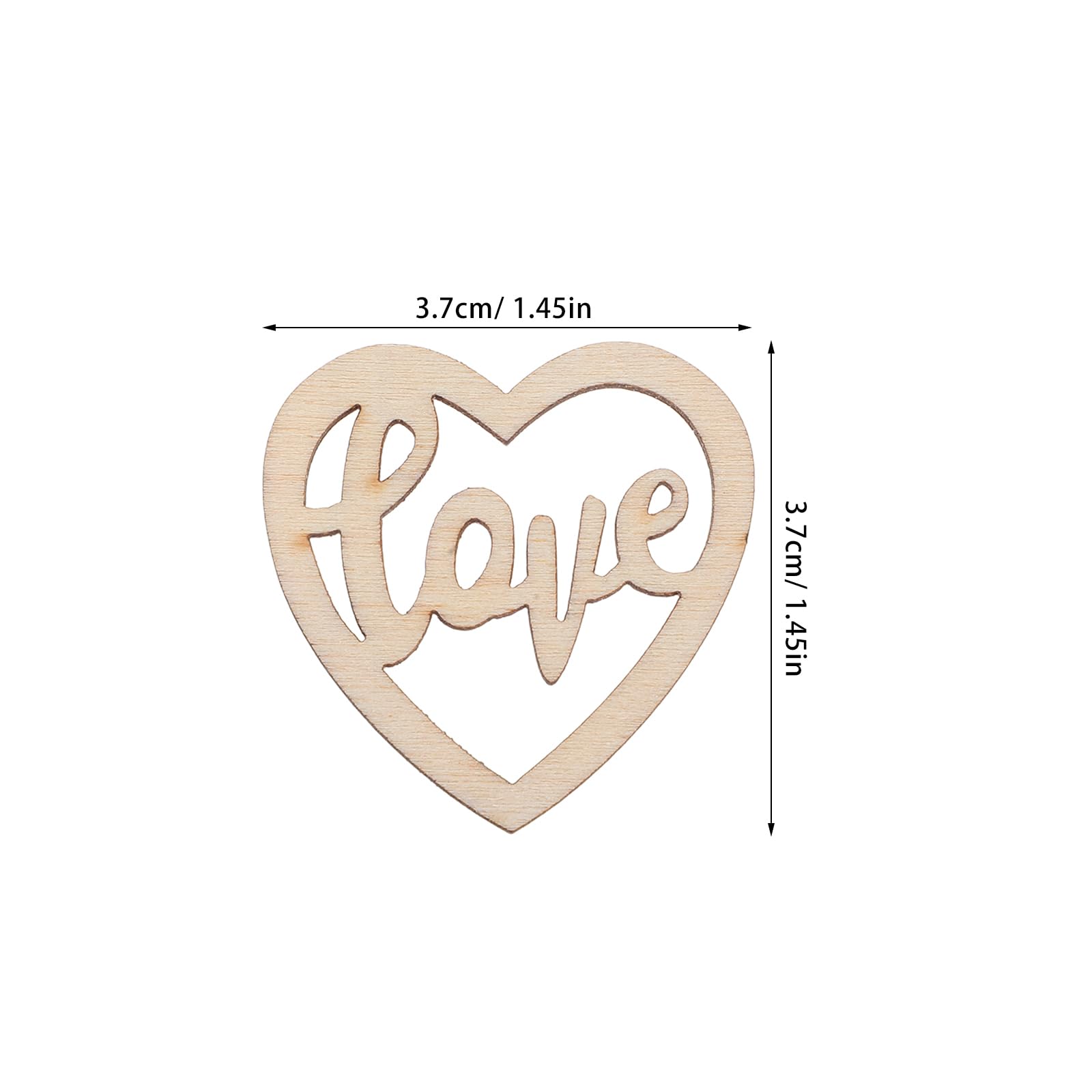 Amosfun 15Pcs Heart Wooden Ornament Heart Slices Embellishments Hollow Love Shaped Decorative Hanging Tags for Crafts Valentines
