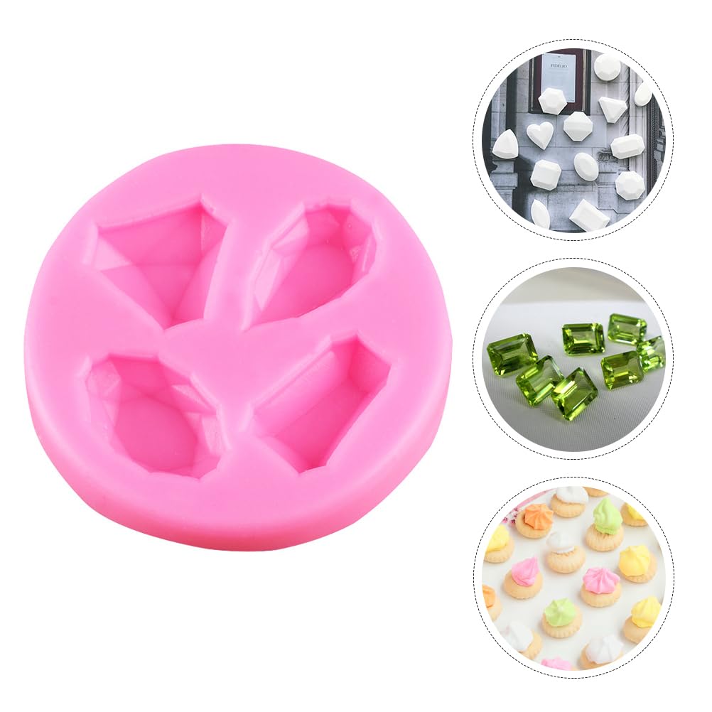 Hemoton 3Pcs Gems Silicone Molds For Cake Decorating Polymer Clay Resin Epoxy Gemstone Pastry Silicone Molds For Baking Candy Fo