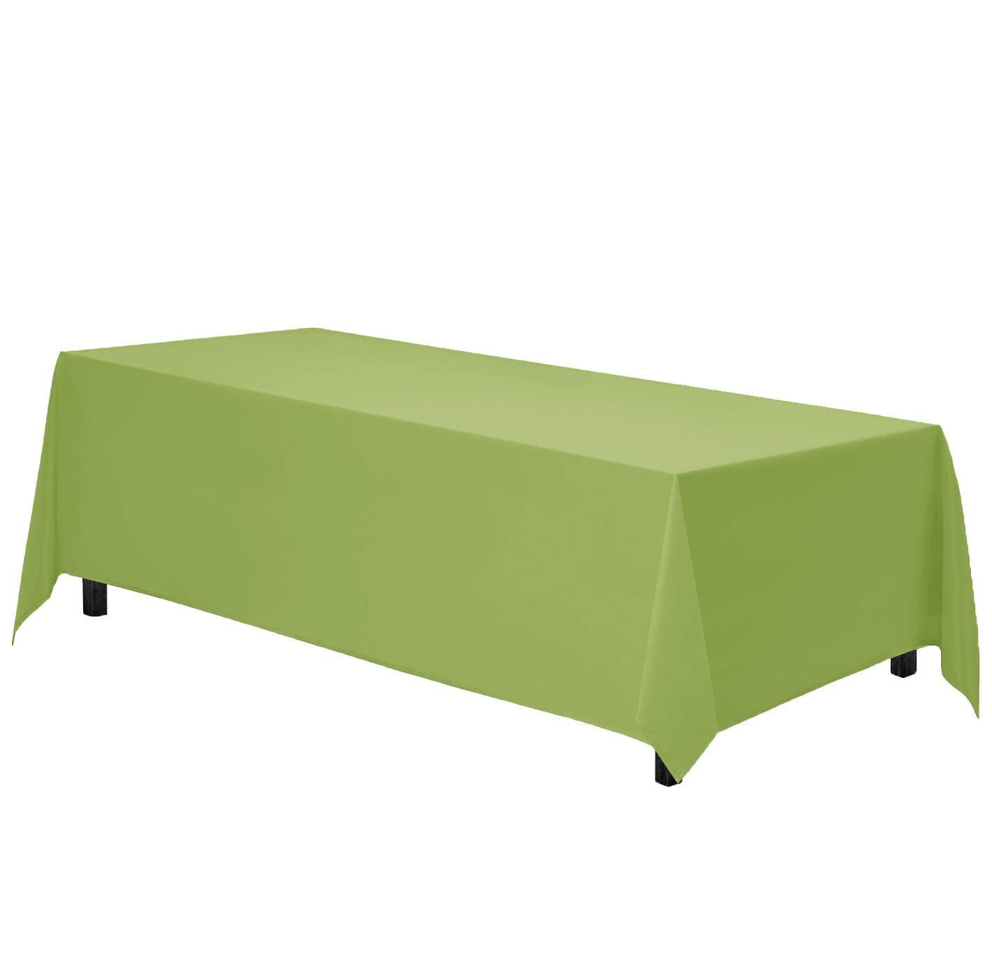 Gee Di Moda Rectangle Tablecloth - 90 X 132 Inch Apple Green Table Cloth For 6 Foot Table With Floor-Length Drop - Heavy Duty Wa
