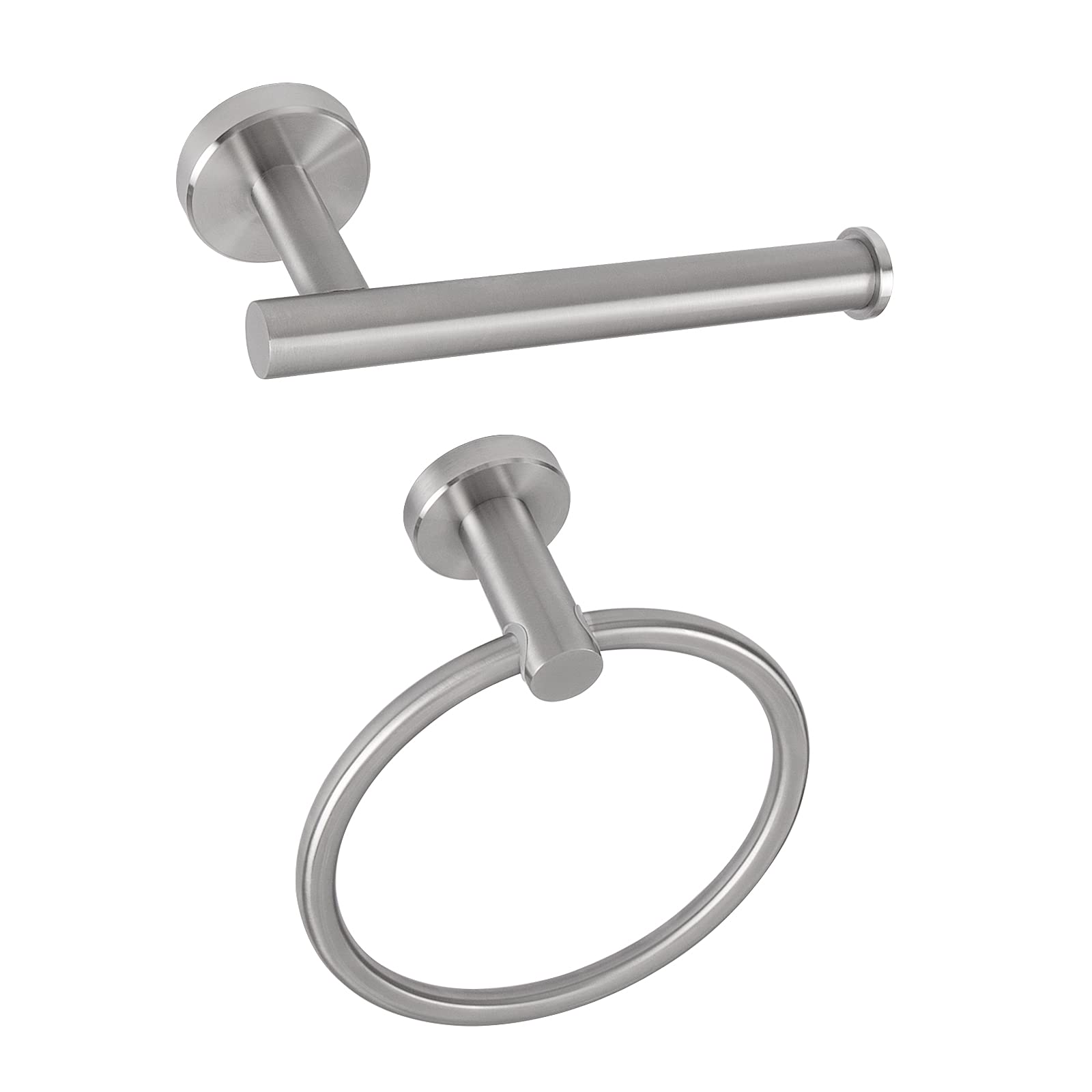 Nearmoon 2 Pieces Bathroom Hardware Accessories, Towel Ring And Toilet Paper Holder- Stainless Steel Bathroom Towel Hanger And H