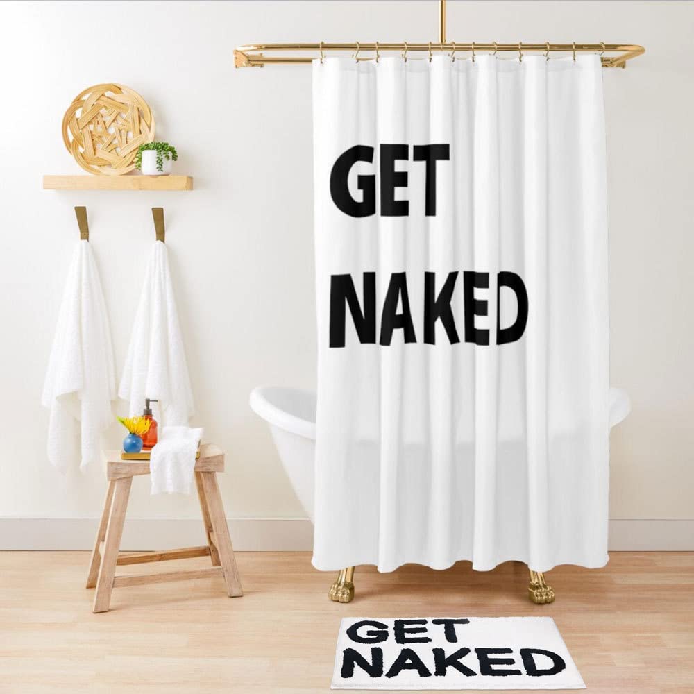 Boveu Get Naked Bath Mat, Non Slip Absorbent Bath Rugs Funny Bathroom D  Cor, White Bathroom Rugs For Tub And Shower, Machine Wa