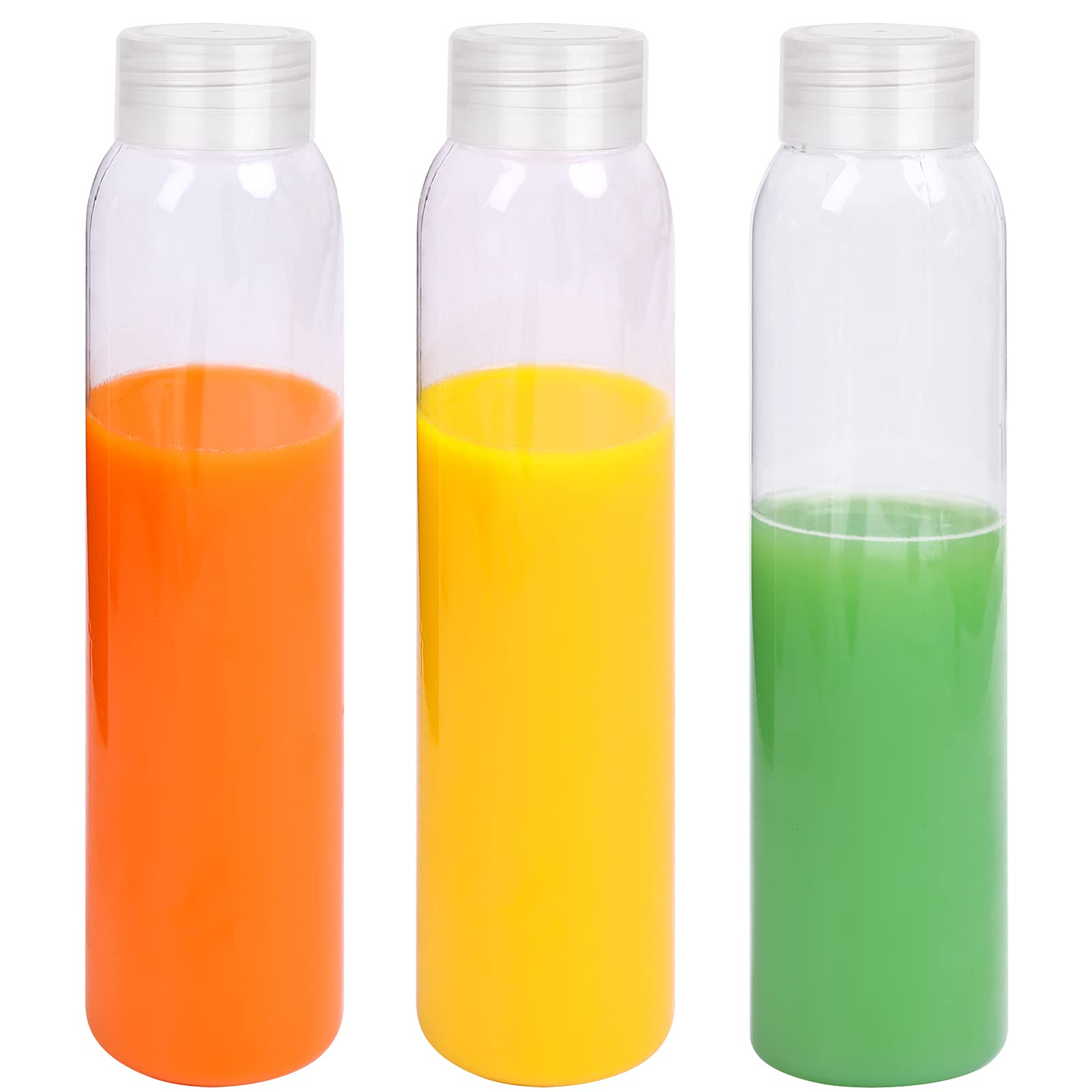 Aneco 12 Pack 12 Ounce Pet Empty Juice Bottles With Lids Reusable Clear Drink Containers For Storing Juice, Milk, Smoothie Or Ho