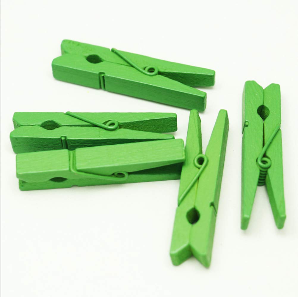 Anjuu 50Pcs Craft Wood Clothespins Colored Wooden Photo Clothespins Paper Peg Pins Craft Spring Clips For Home Arts Crafts Decor