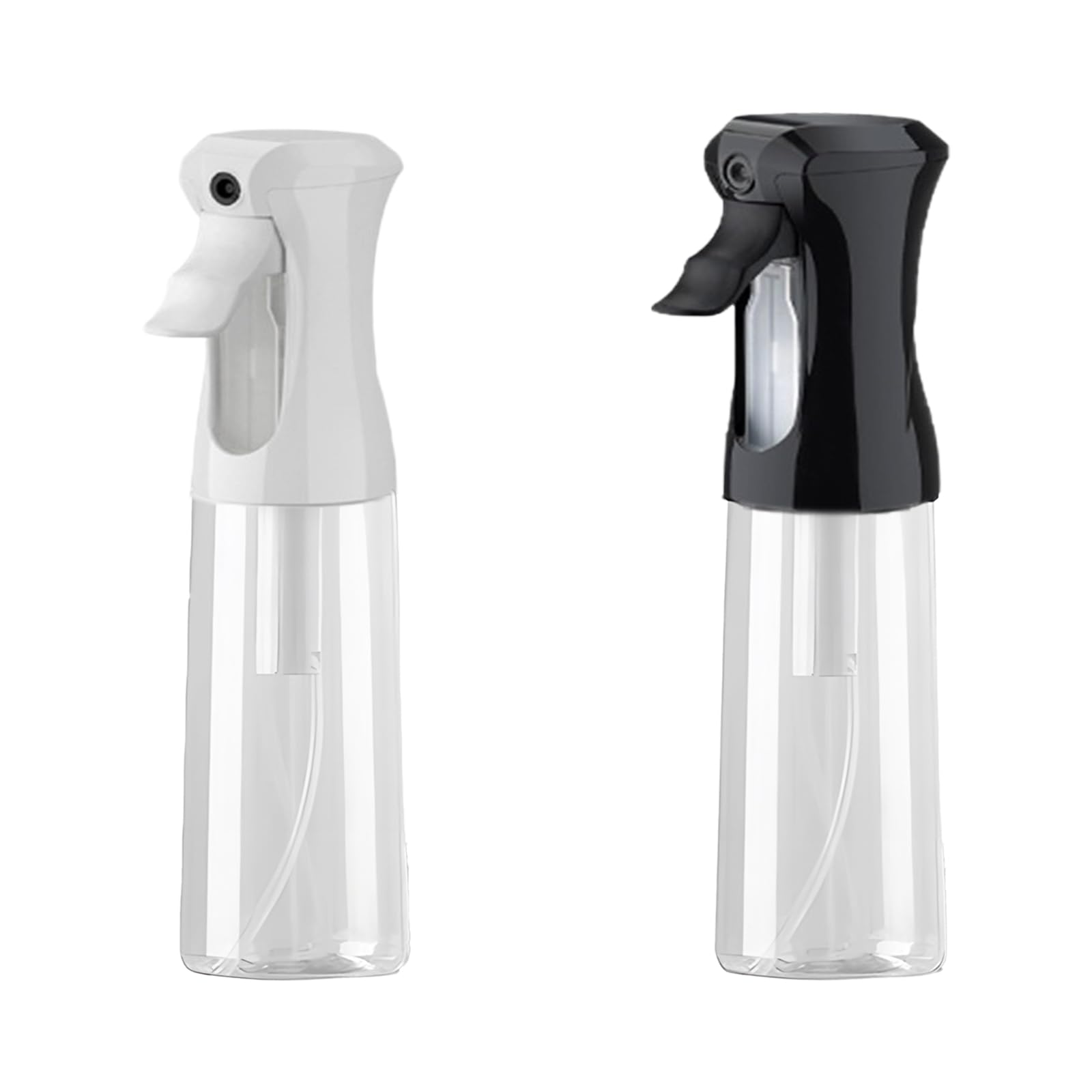2 Pack Continuous Spray Bottles For Hair - 6.8Oz/200Ml Ultra Fine Mister Spray Bottle (White & Black)