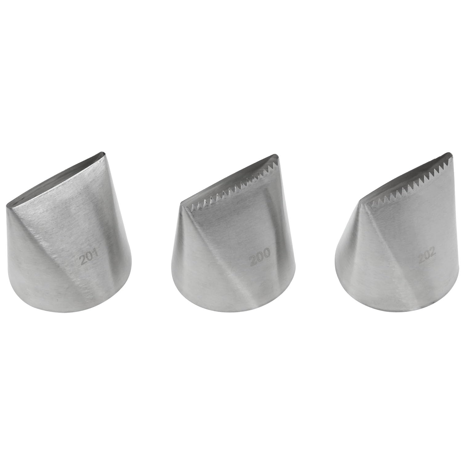 Fengxiaomin-3Pcs 304 Stainless Steel Icing Piping Nozzles Ribbon Pastry Tips 3 Different Shapes Of Nozzles Pastry Fudge Cakfe To