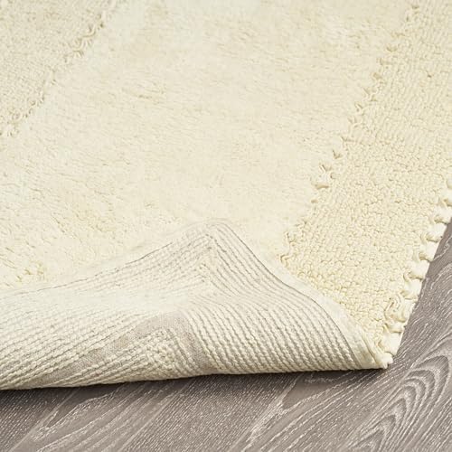 Laura Ashley Ruffle Border 100% Cotton Bath Rug, Yellow, 20''X 34''