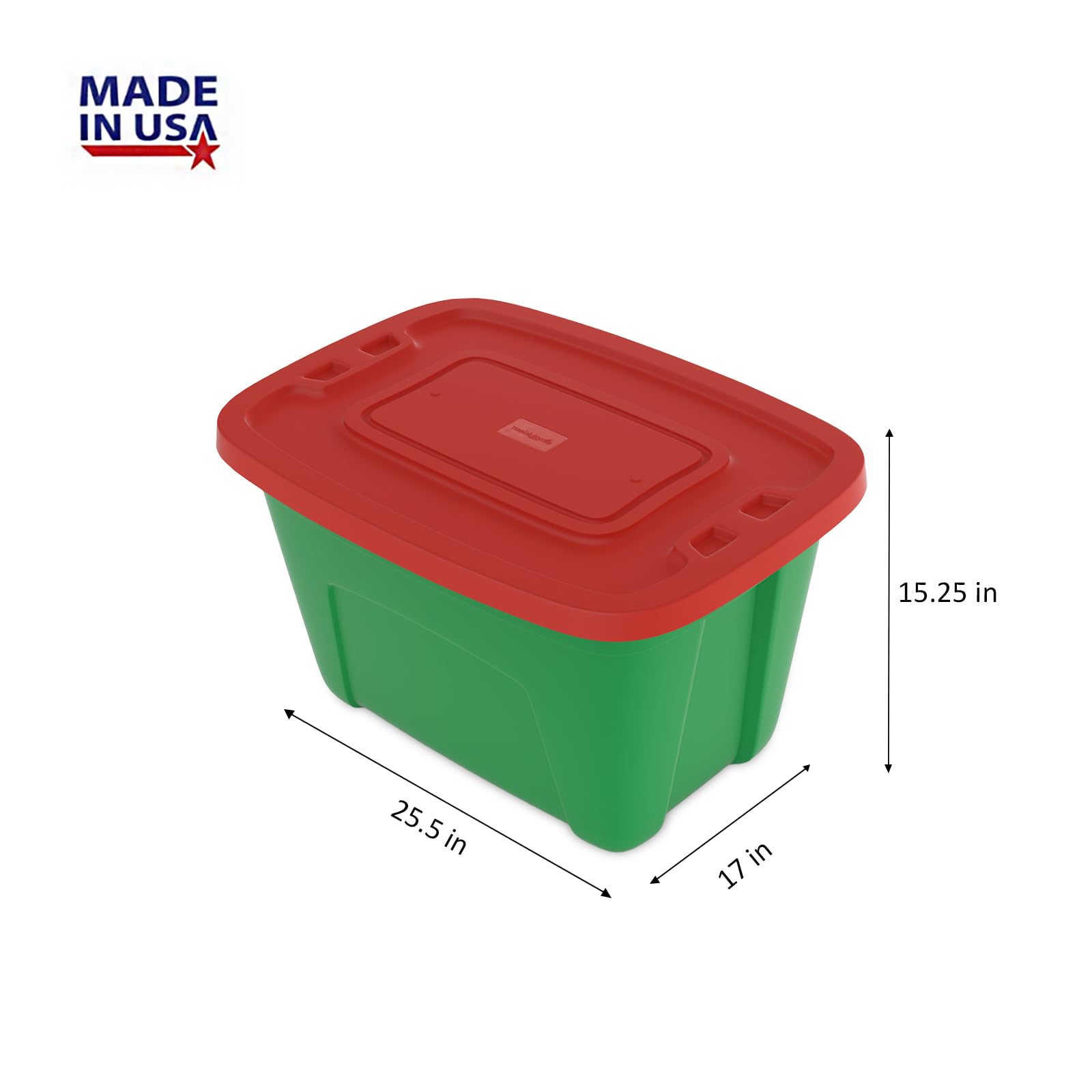Simplykleen 4-Pack Christmas Storage Totes With Lids (Red/Green), 18-Gallon (72-Quart) Organization Bins, 25.50'' X 17.00'' X 15
