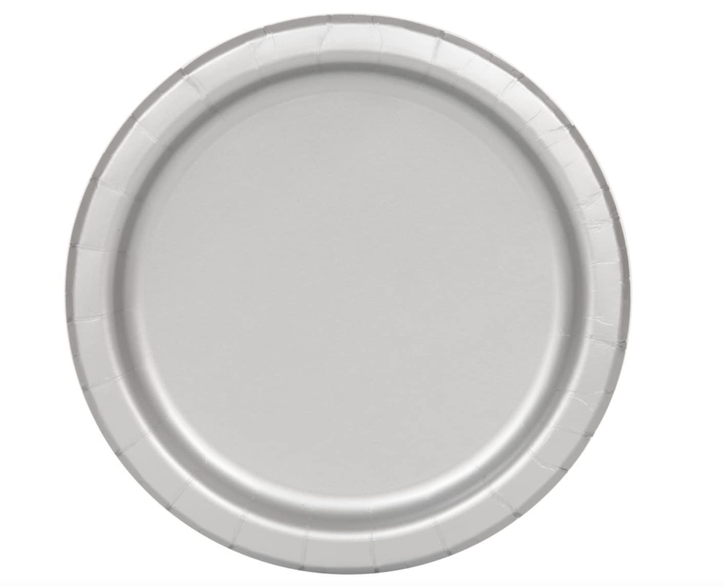 Silver Solid Round Paper Dessert Plates (17Cm) 20 Count - Vibrant Paper Plates For Parties And Events, Perfect For Appetizers, S