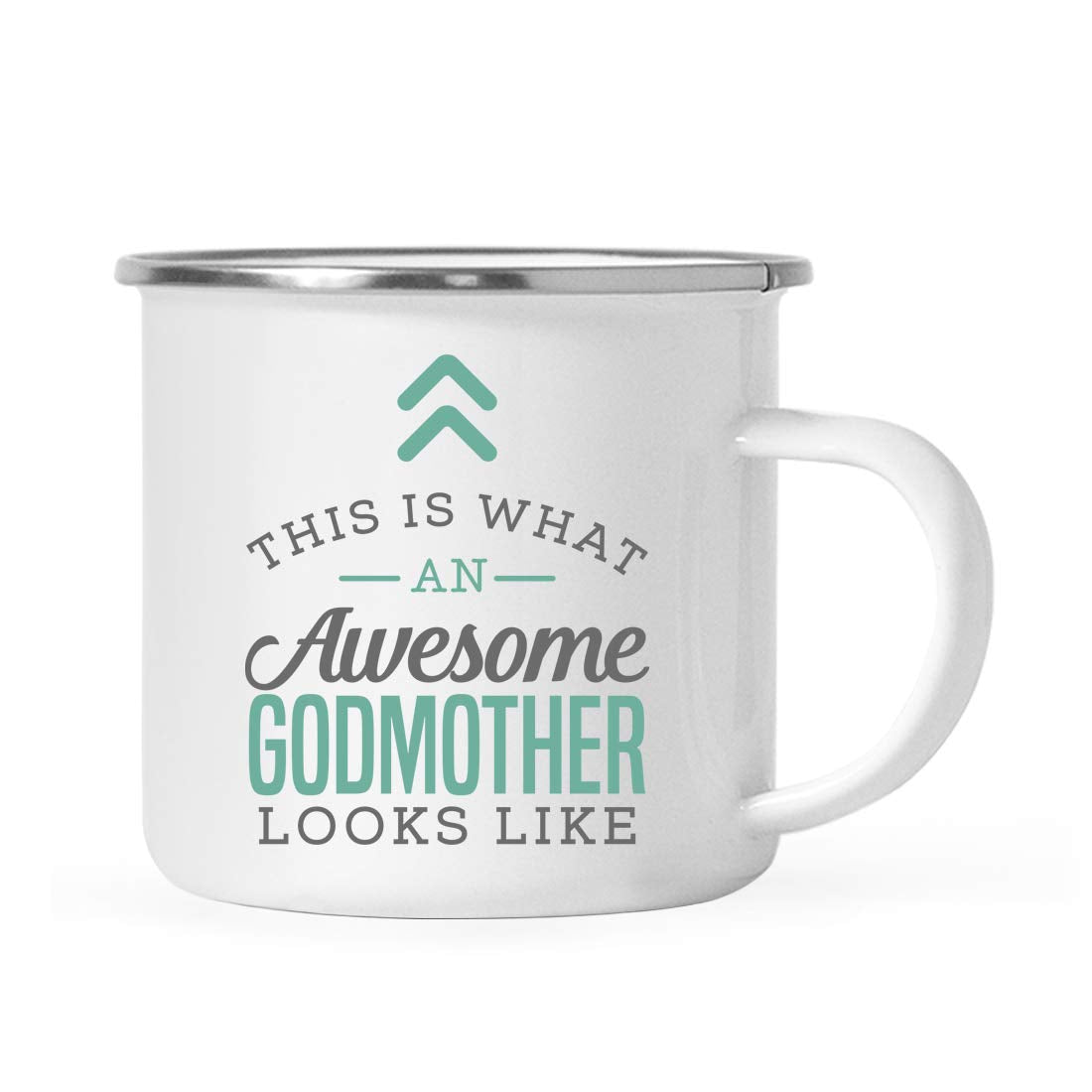 Andaz Press 11Oz. Stainless Steel Campfire Coffee Mug Gift, This Is What An Awesome Godmother Looks Like, 1-Pack, Birthday Gift