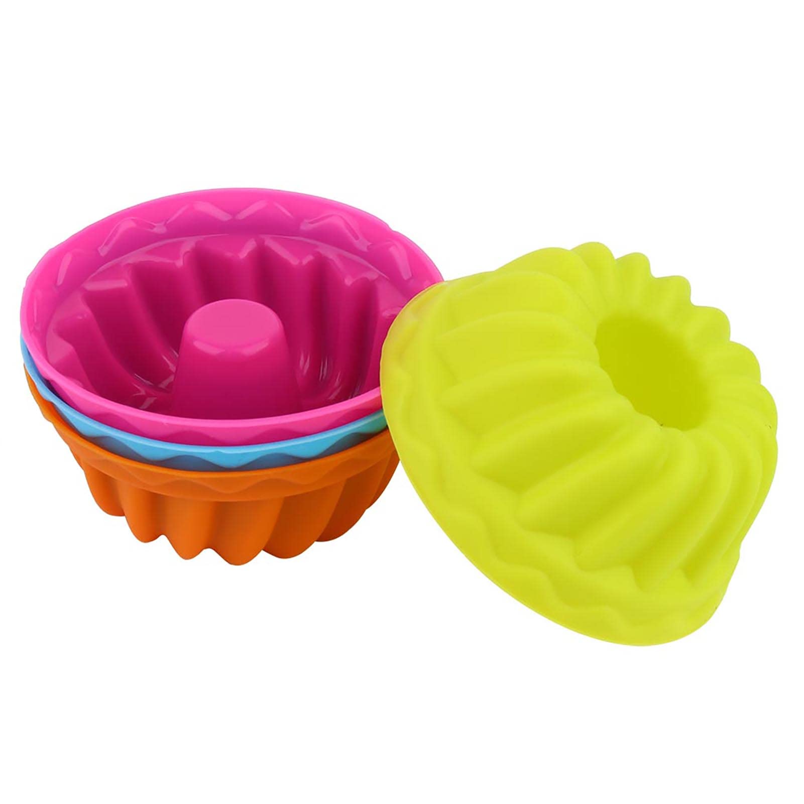 Hapivida Silicone Cupcake Molds, 12Pcs Mini Fluted Round Silicone Baking Mold Silicone Donut Pans, Non-Stick Reusable Mini Pumpk