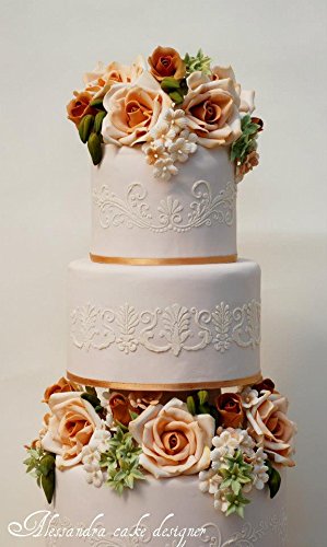 Designer Stencils Fleur De Lis Cake Stencil, Beige/Semi-Transparent