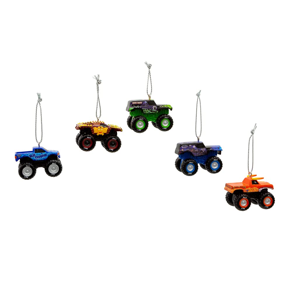 Kurt Adler Monster Jam Miniature Ornament Set, 5-Piece Set