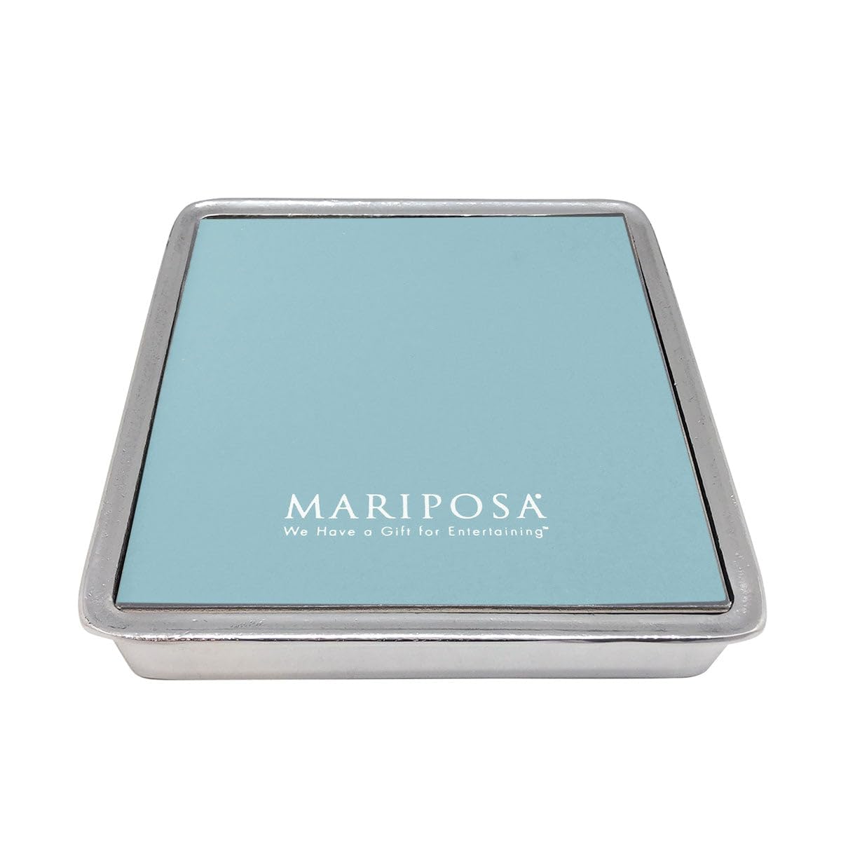 Mariposa Signature Luncheon Insert Handcrafted Napkin Box, One Size, Silver