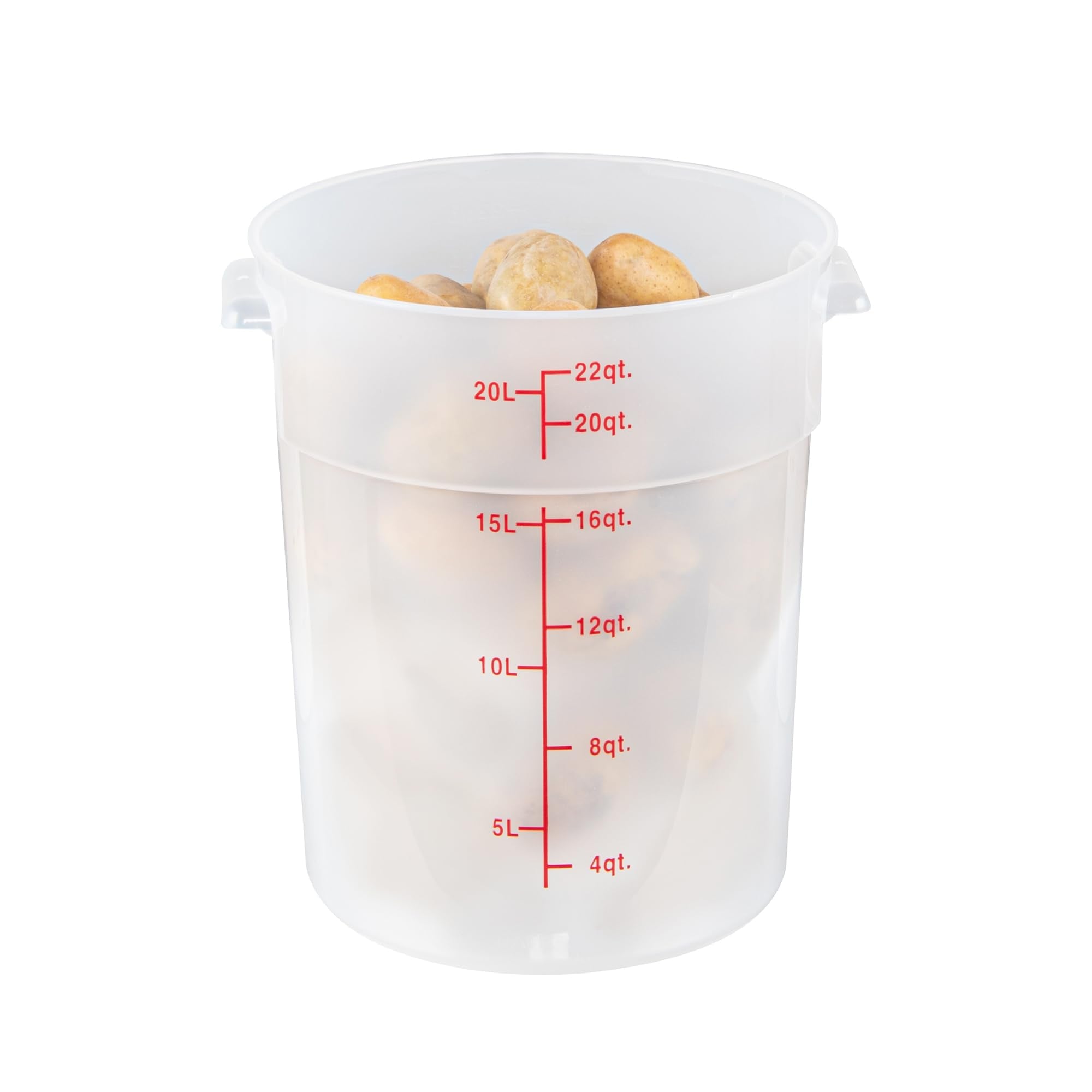 Restaurantware-Met Lux 22 Quart Food Storage Containers, 10 Translucent Storage Containers - Lids Sold Separately, Red Volume Ma