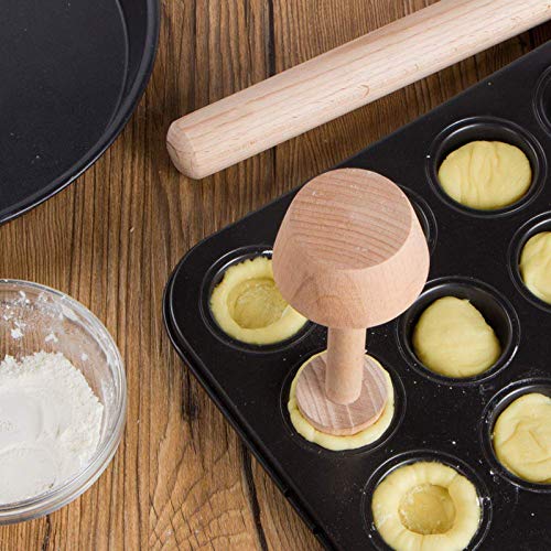 Egg Tarts Tamper, Wooden Double Side Diy Cake Shaping Molding Kitchen Tool For Muffin Pecan Pies Cheesecakes Dessert