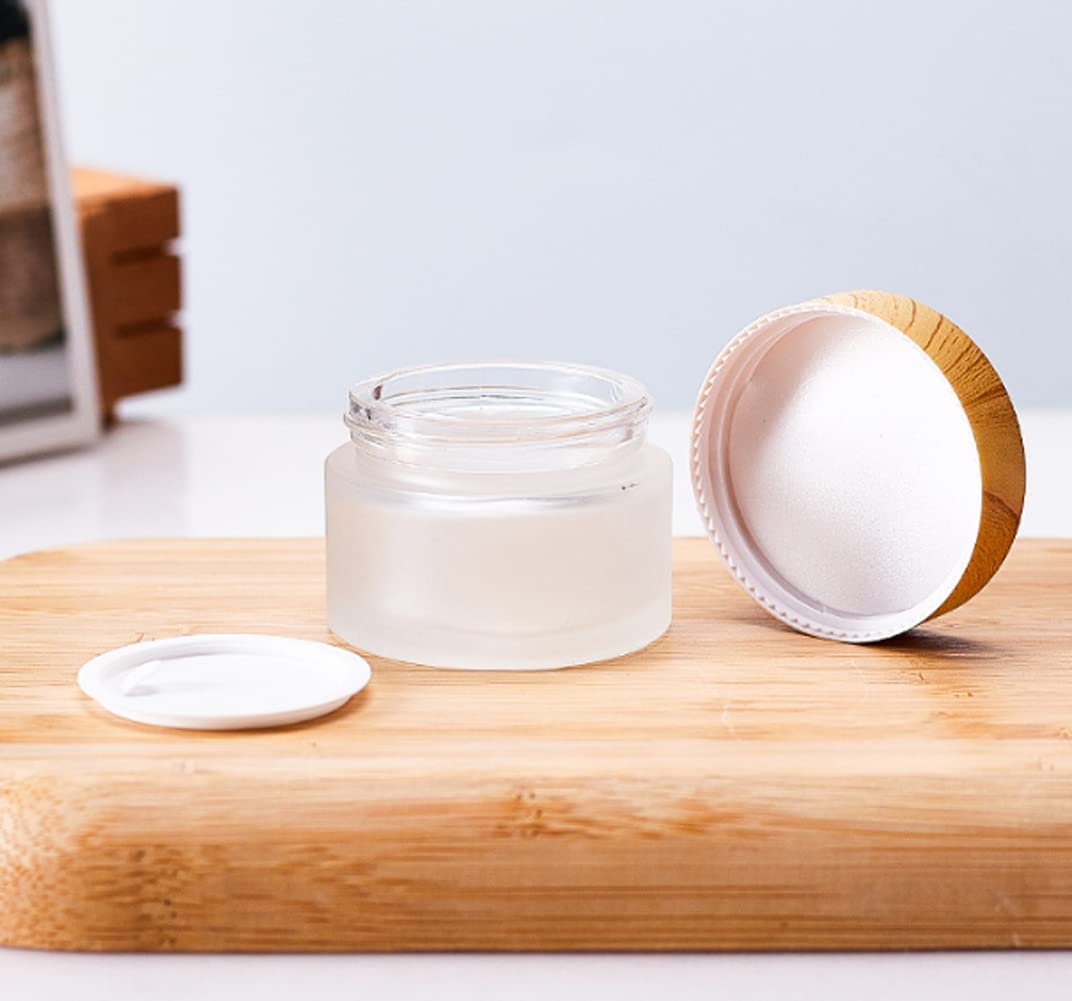 Ericotry 3Pcs 20G/20Ml Empty Refillable Translucent Glass Makeup Cosmetic Face Cream Lip Balm Storage Container Jar Pot Bottle W