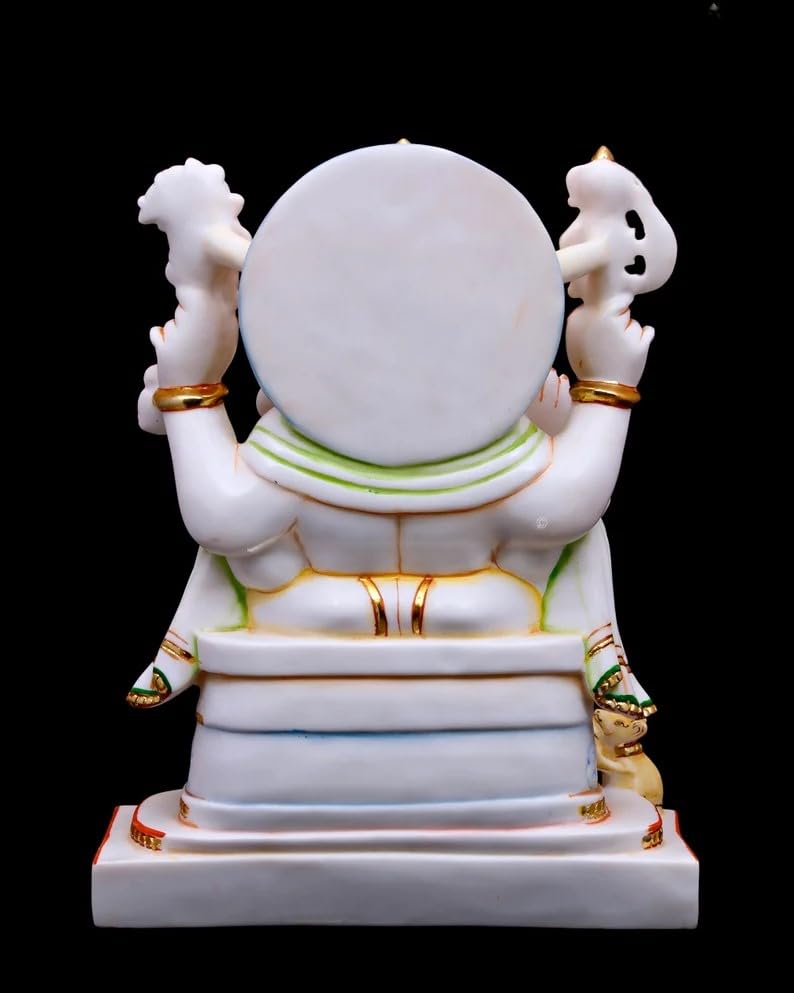 Ganesha Statue, 38 Cm Big Hand Painted Cultured Marble Ganesha Statue, Ganesh Statue, Ganpati Idol, Ganapathi Idol, House Warmin