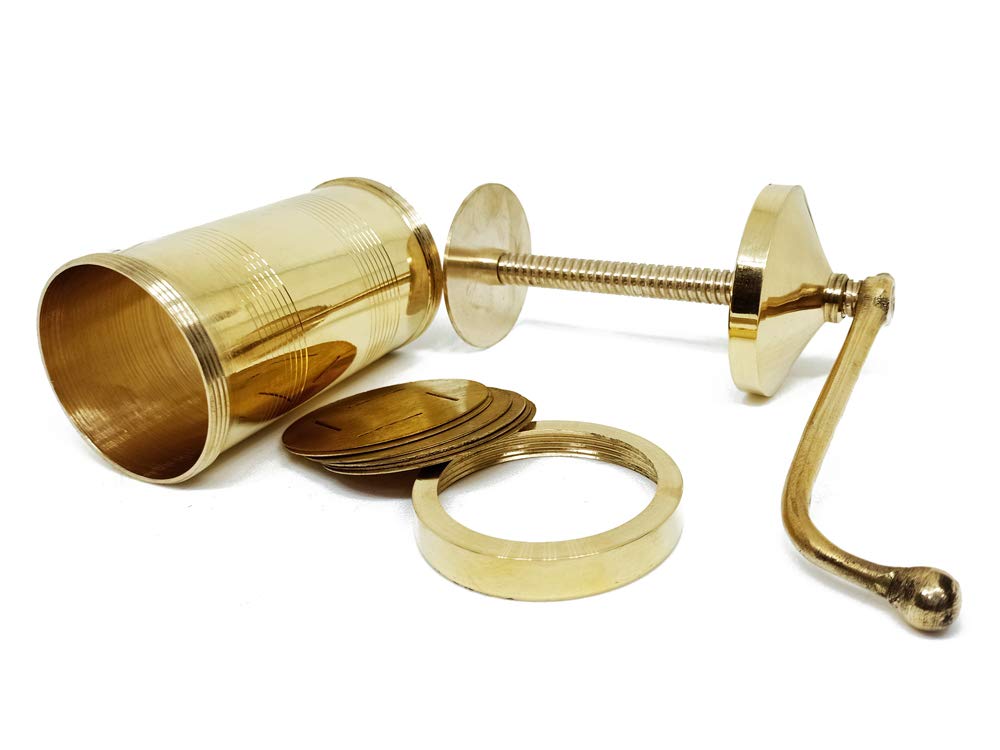 Manual Pasta Maker,Shev Maker,Sev Sancha Gathiya Murukulu Janthikulu Maker Machine With 6 Different Jali - Brass