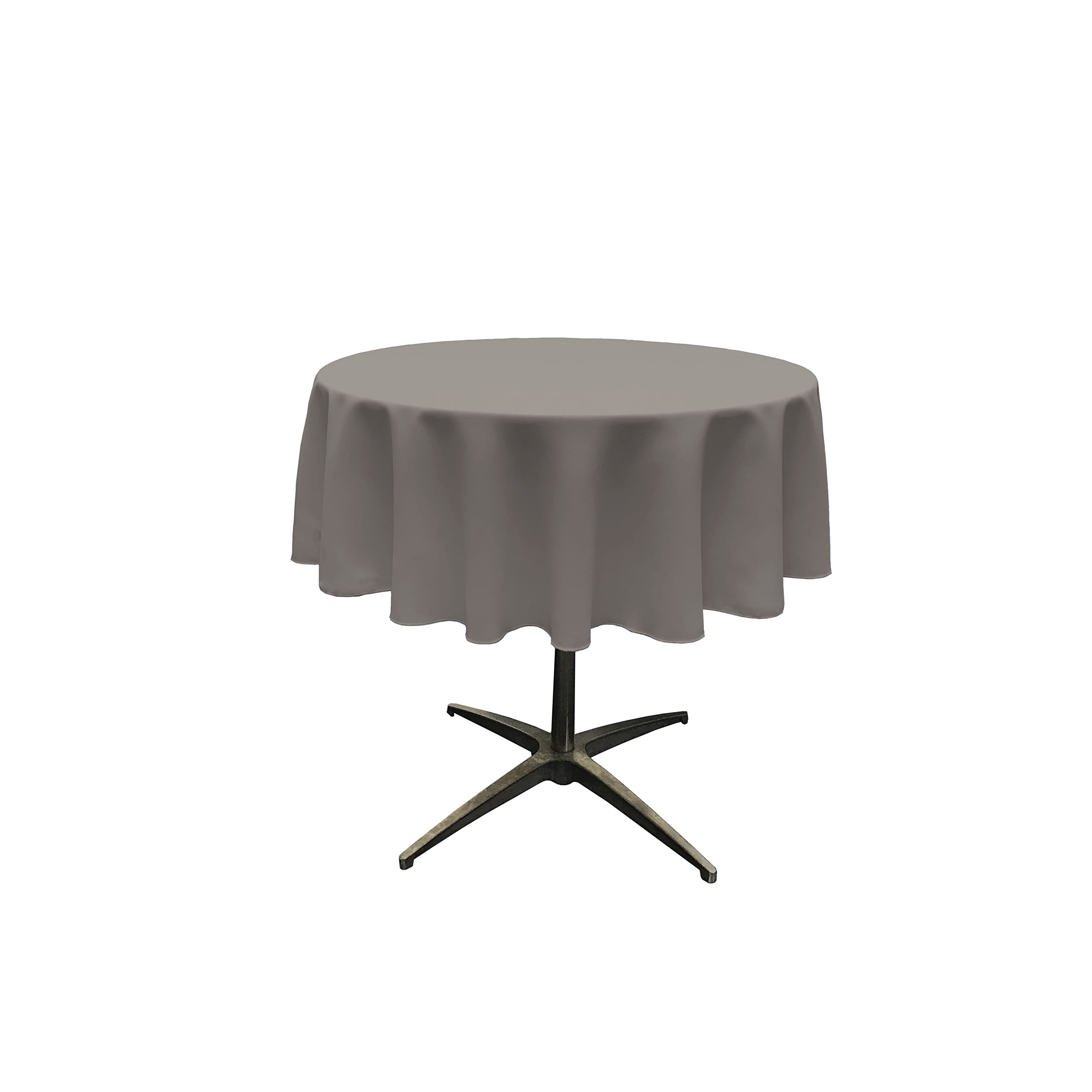 La Linen Polyester Poplin Washable Round Tablecloth, Stain And Wrinkle Resistant Table Cover 51, Fabric Table Cloth For Dinning,