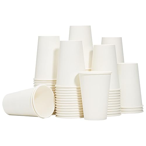 RACETOP Hot Paper Coffee Cups 12 Oz [1000 Pack]  Disposable Coffee Cups 12 Oz  Upgraded Weight Of Paper  White