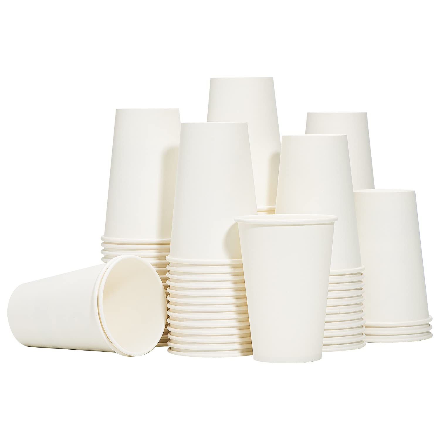 RACETOP Hot Paper Coffee Cups 12 Oz [1000 Pack]  Disposable Coffee Cups 12 Oz  Upgraded Weight Of Paper  White