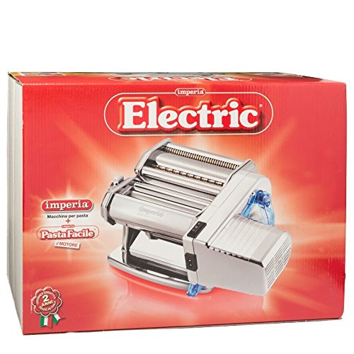 Imperia Pasta Machine & Motor 152 - Dual Speed, Double Cutter, Stainless Steel, Pappardelle Attachment, Silver