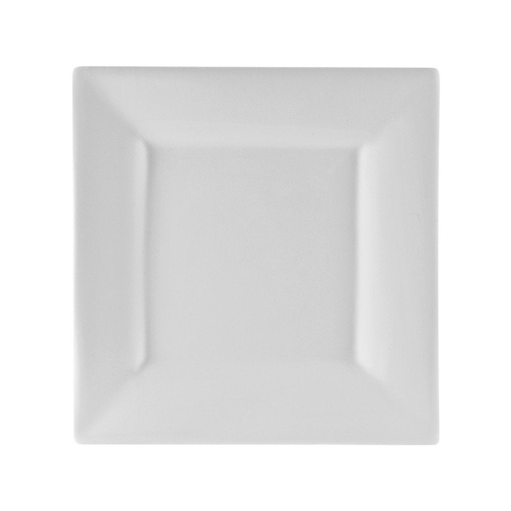 10 Strawberry Street Whittier 10.125 Square Dinner Plate, Set of 6, White