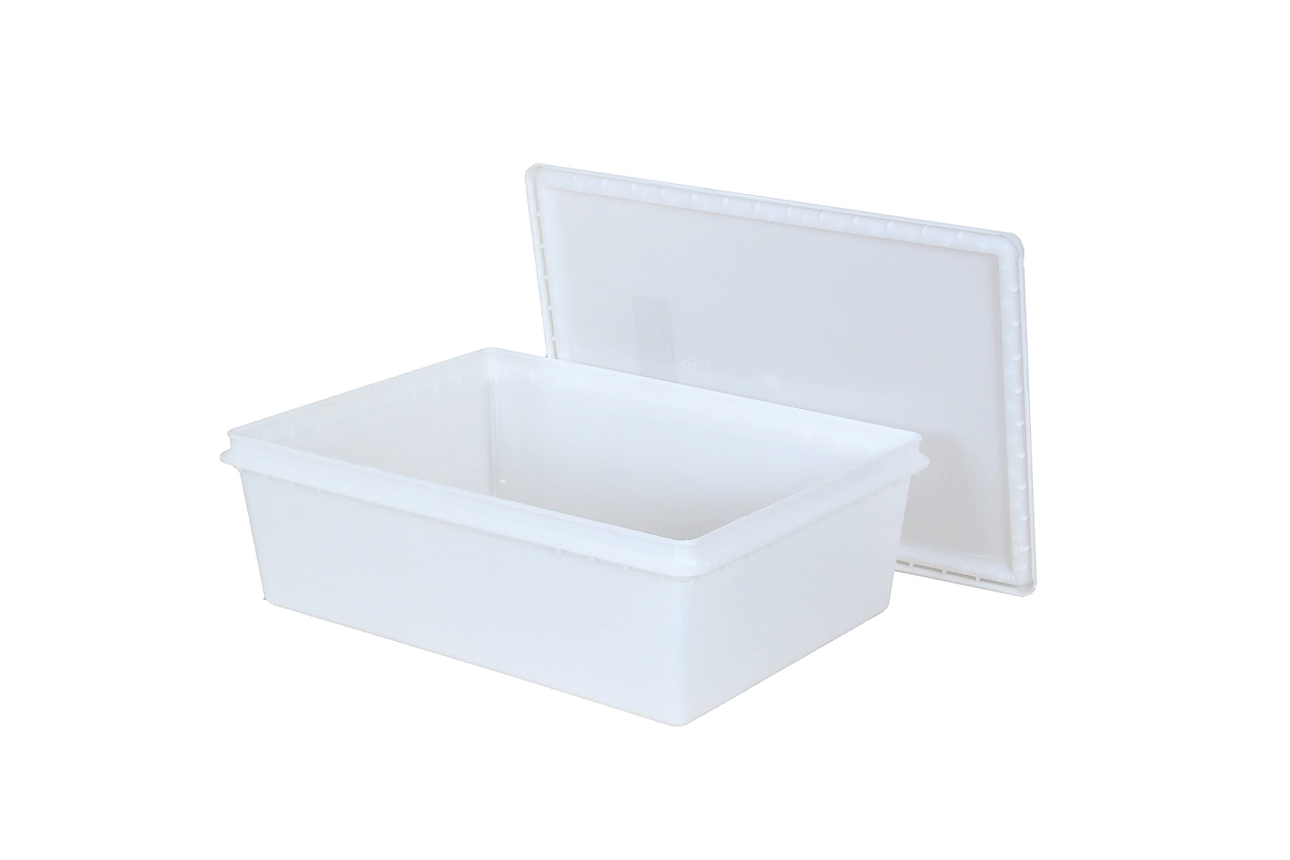 Continental Plastics Fish Tubs/Food Storage Bins 25Lb 11.5'' X 15.5'' X 5'', Pack Of 10 Deep Bases With Lids
