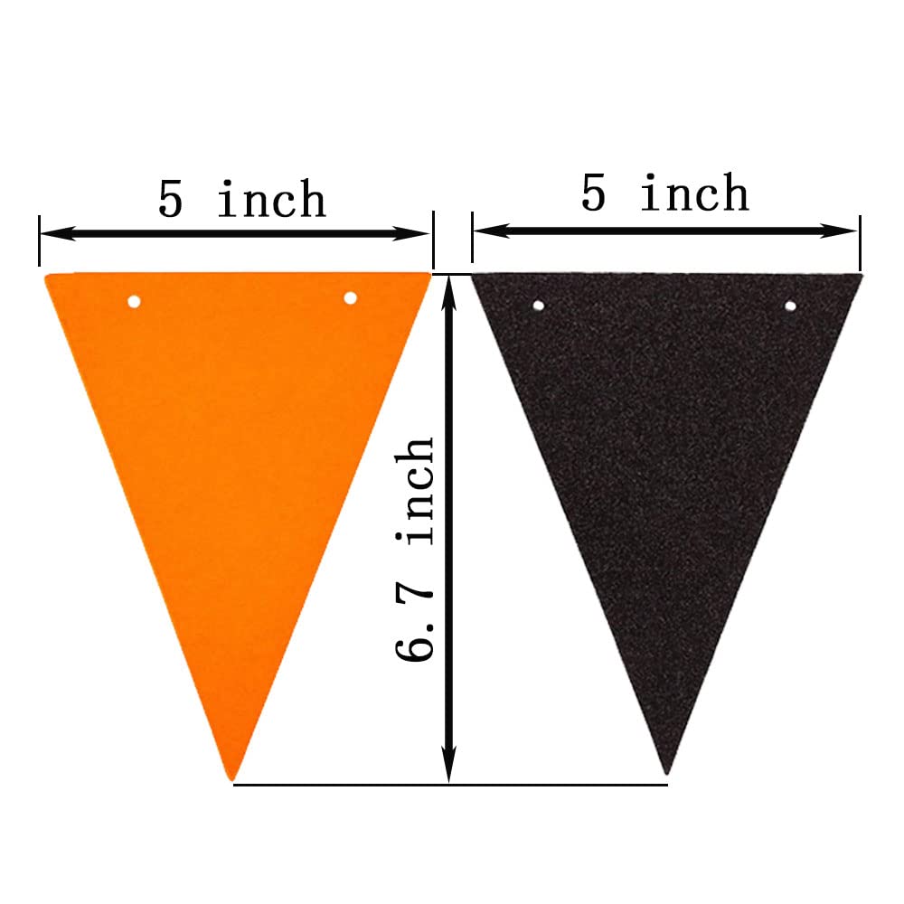 Orange and Black Pennant Banner,Black and Orange Vintage Double Sided Triangle Flag,for Party Decoration,Pack of 30pcs Triangle